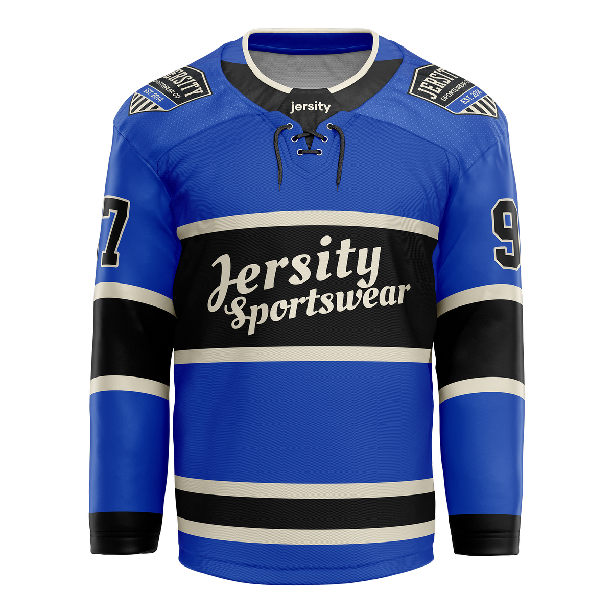 Team Jersity - Throwback Blue Hockey Jersey