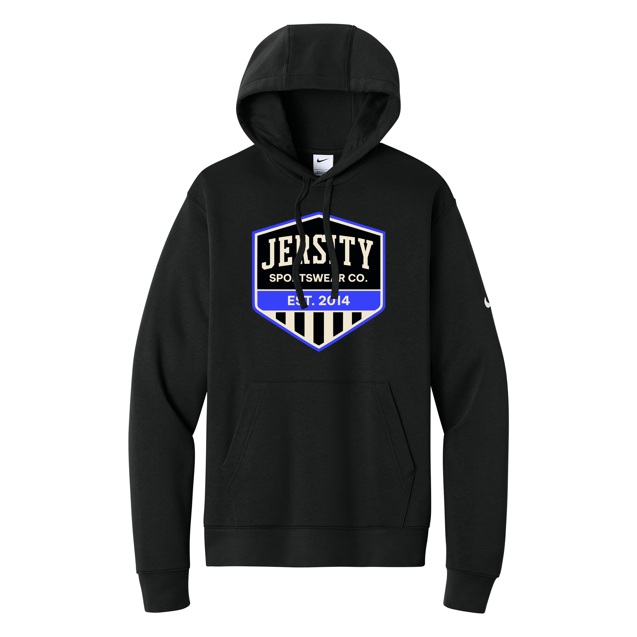 Jersity Vintage Shield - Nike Club Fleece Sleeve Swoosh Pullover Hoodie