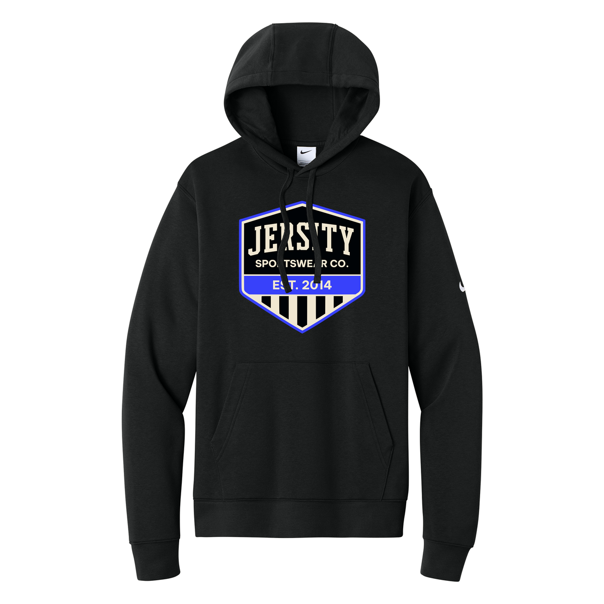 Jersity Vintage Shield - Nike Club Fleece Sleeve Swoosh Pullover Hoodie
