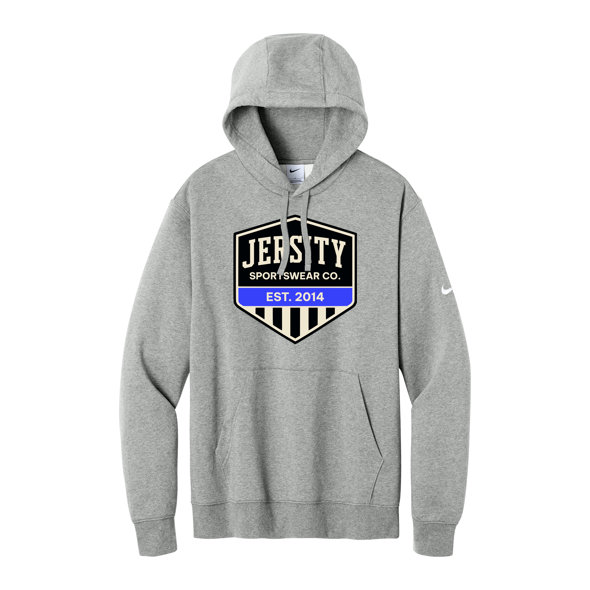 Jersity Vintage Shield - Nike Club Fleece Sleeve Swoosh Pullover Hoodie