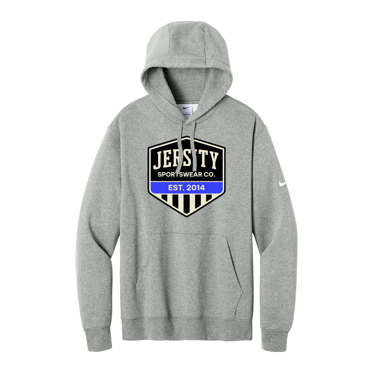 Jersity Vintage Shield - Nike Club Fleece Sleeve Swoosh Pullover Hoodie