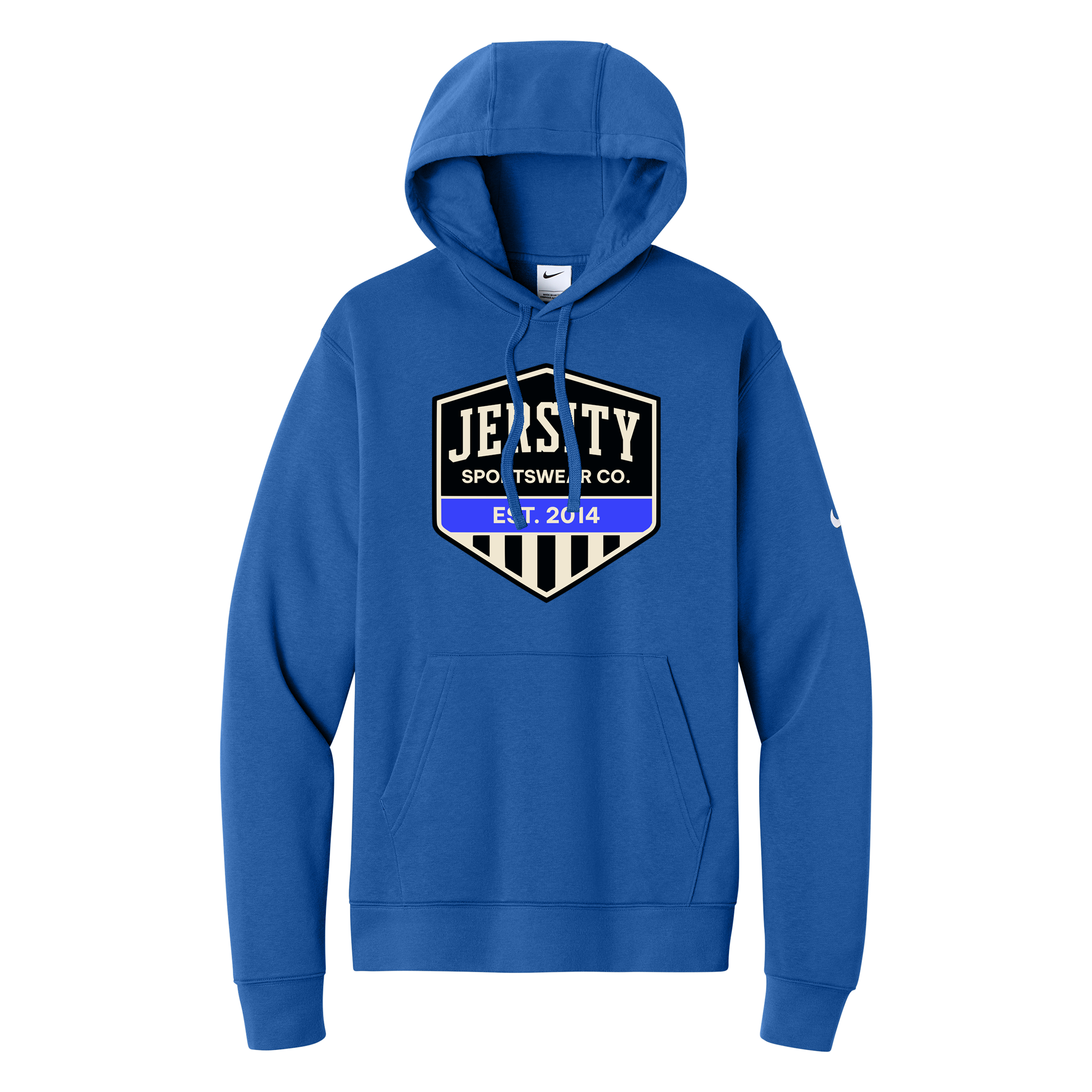 Jersity Vintage Shield - Nike Club Fleece Sleeve Swoosh Pullover Hoodie