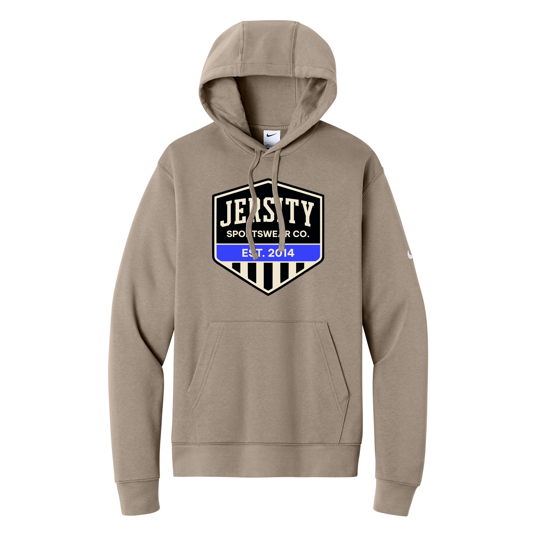 Jersity Vintage Shield - Nike Club Fleece Sleeve Swoosh Pullover Hoodie