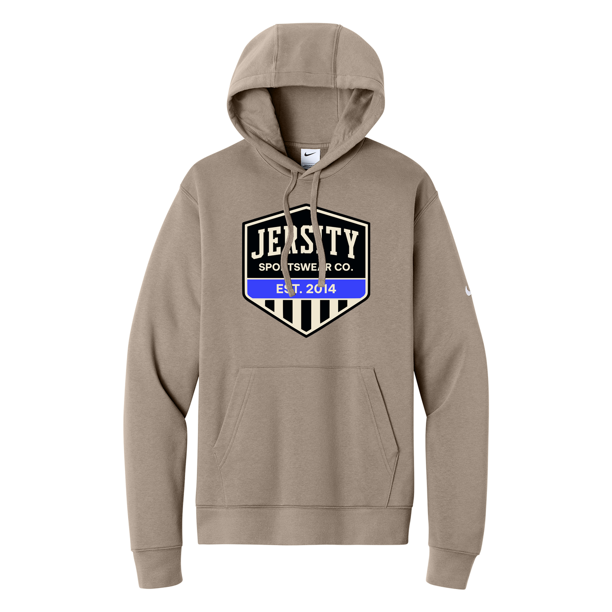 Jersity Vintage Shield - Nike Club Fleece Sleeve Swoosh Pullover Hoodie