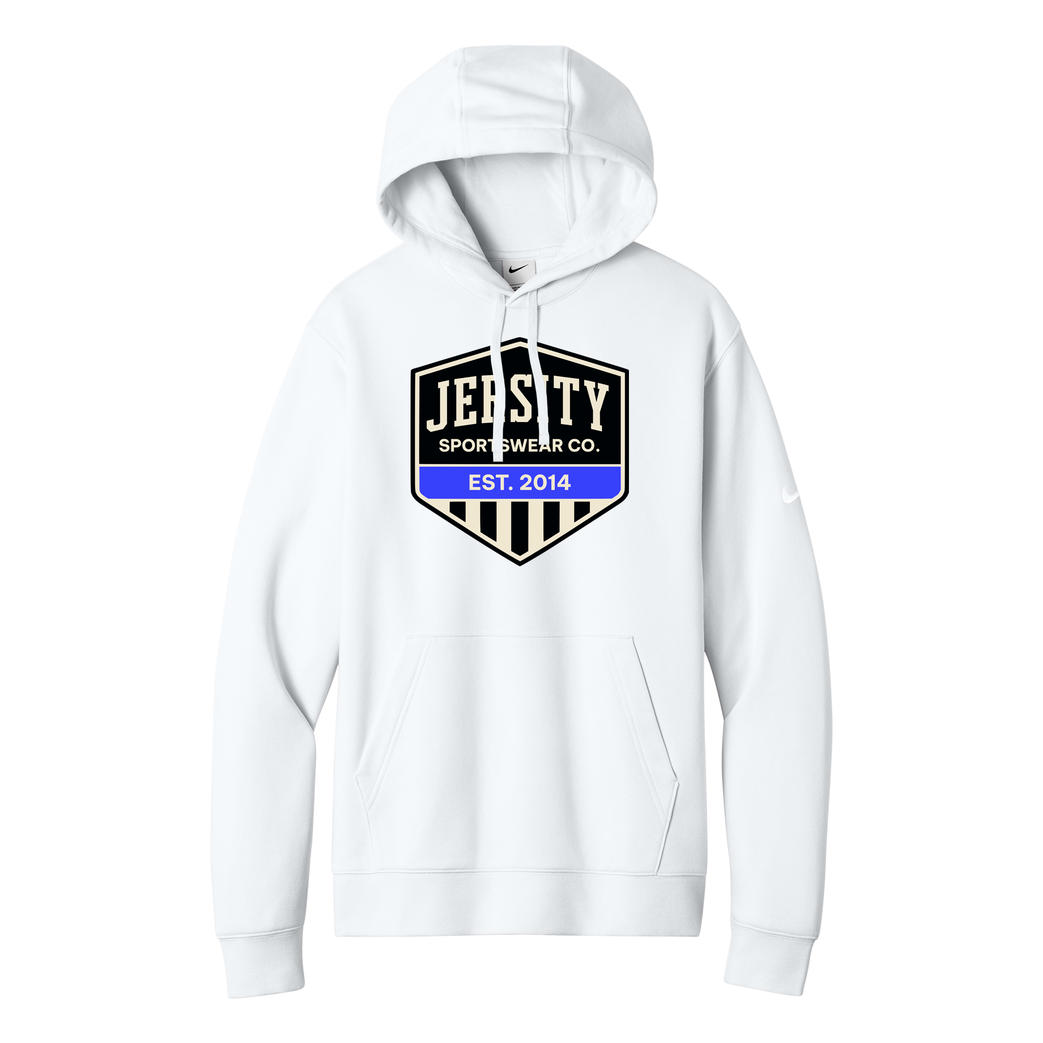 Jersity Vintage Shield - Nike Club Fleece Sleeve Swoosh Pullover Hoodie