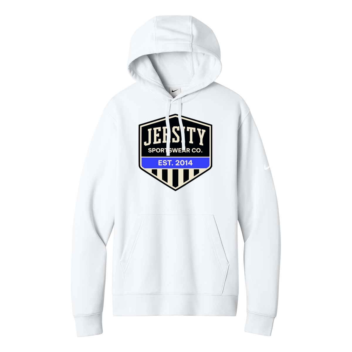Jersity Vintage Shield - Nike Club Fleece Sleeve Swoosh Pullover Hoodie