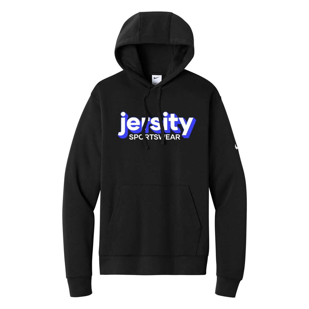 Jersity Wordmark - Nike Club Fleece Sleeve Swoosh Pullover Hoodie
