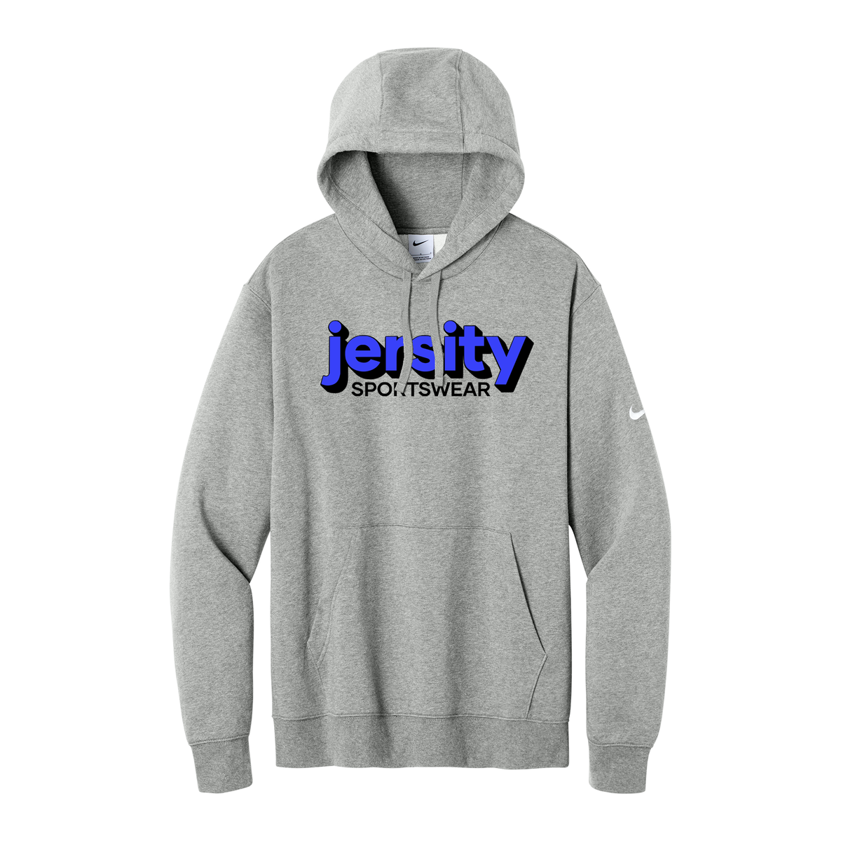 Jersity Wordmark - Nike Club Fleece Sleeve Swoosh Pullover Hoodie