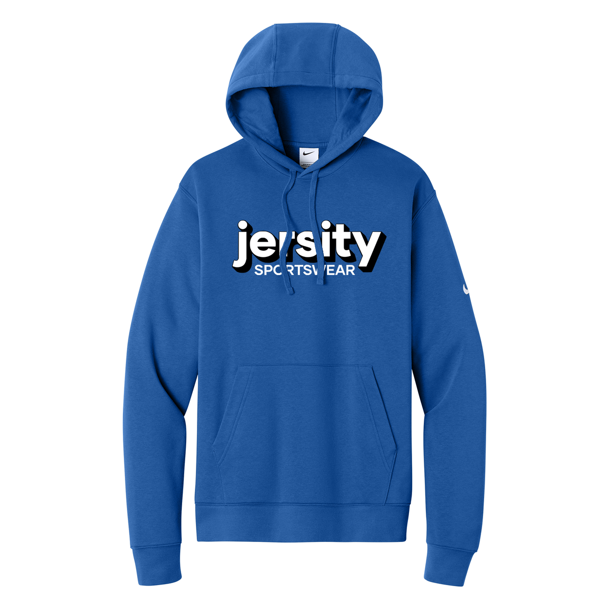 Jersity Wordmark - Nike Club Fleece Sleeve Swoosh Pullover Hoodie