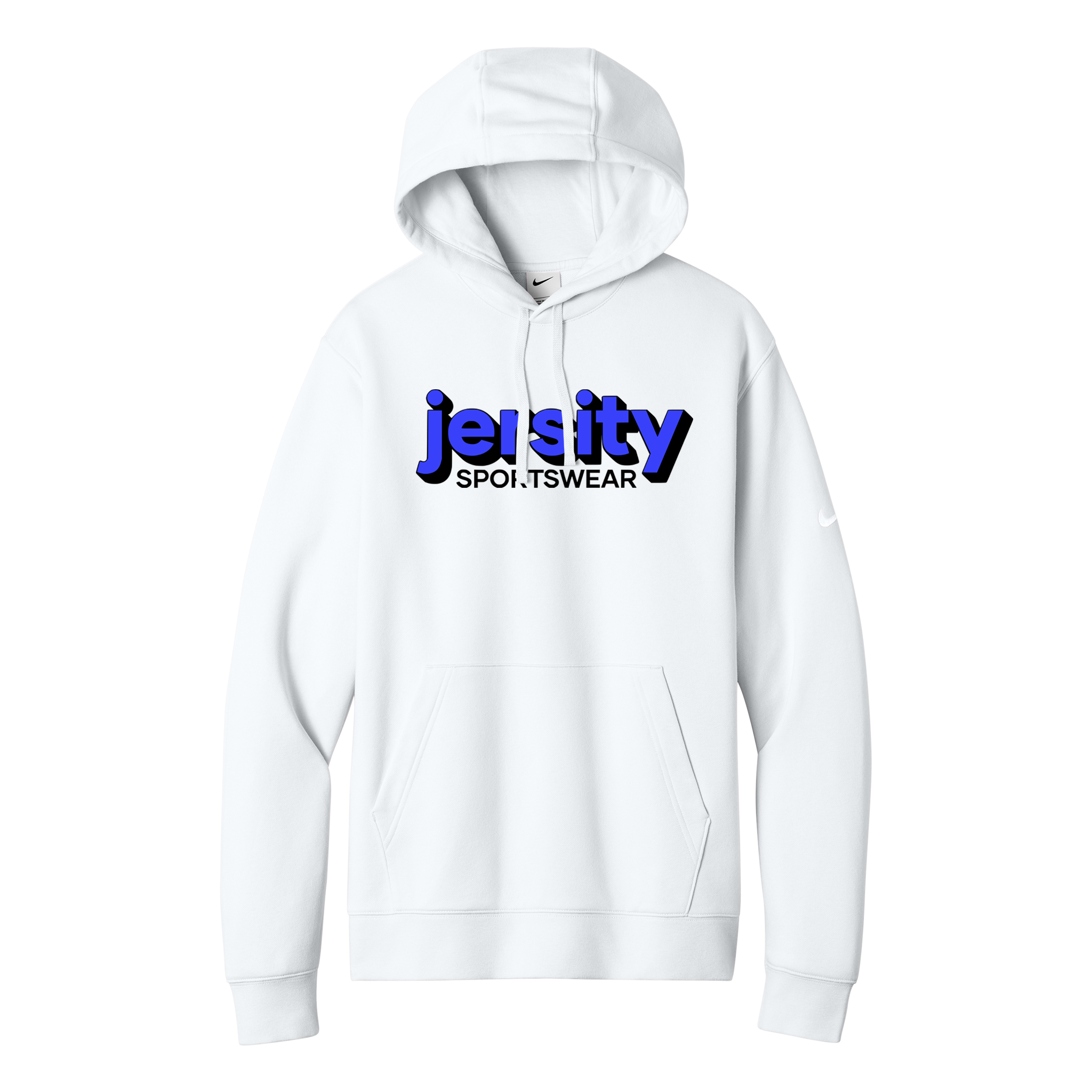 Jersity Wordmark - Nike Club Fleece Sleeve Swoosh Pullover Hoodie