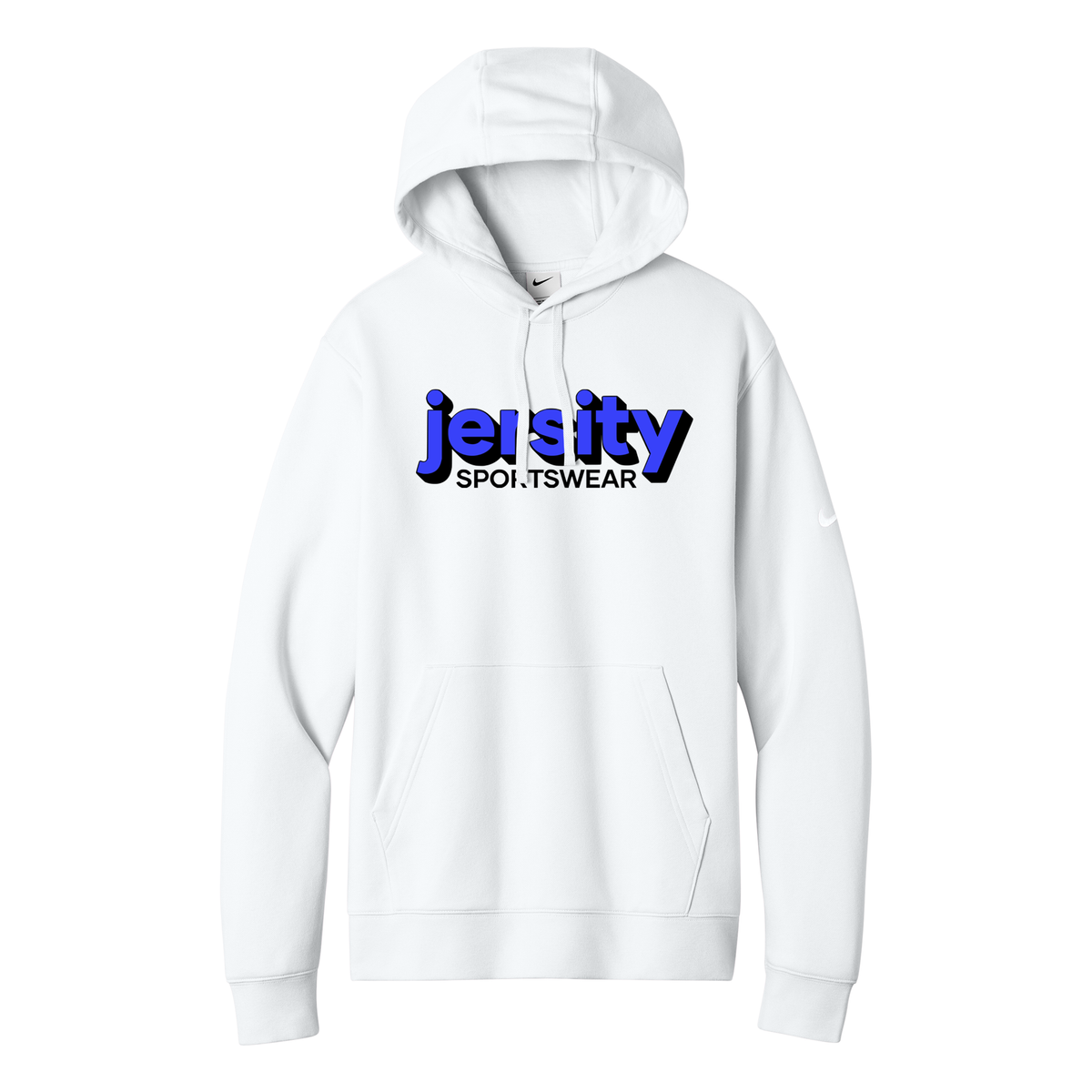 Jersity Wordmark - Nike Club Fleece Sleeve Swoosh Pullover Hoodie