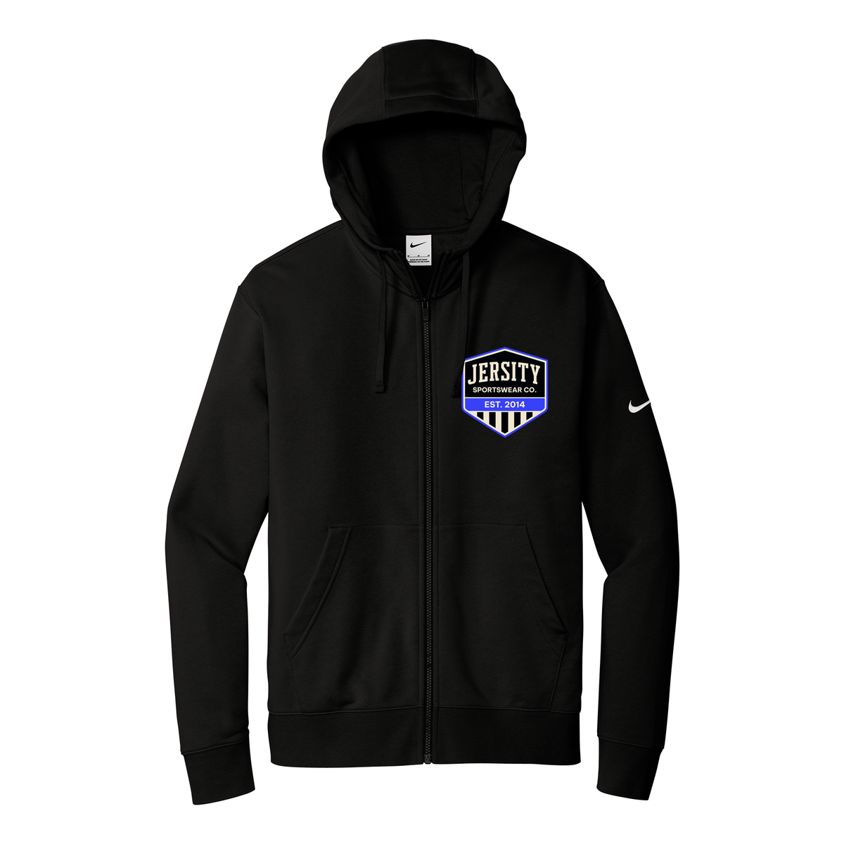 Jersity Vintage Shield - Nike Club Fleece Sleeve Swoosh Full-Zip Hoodie
