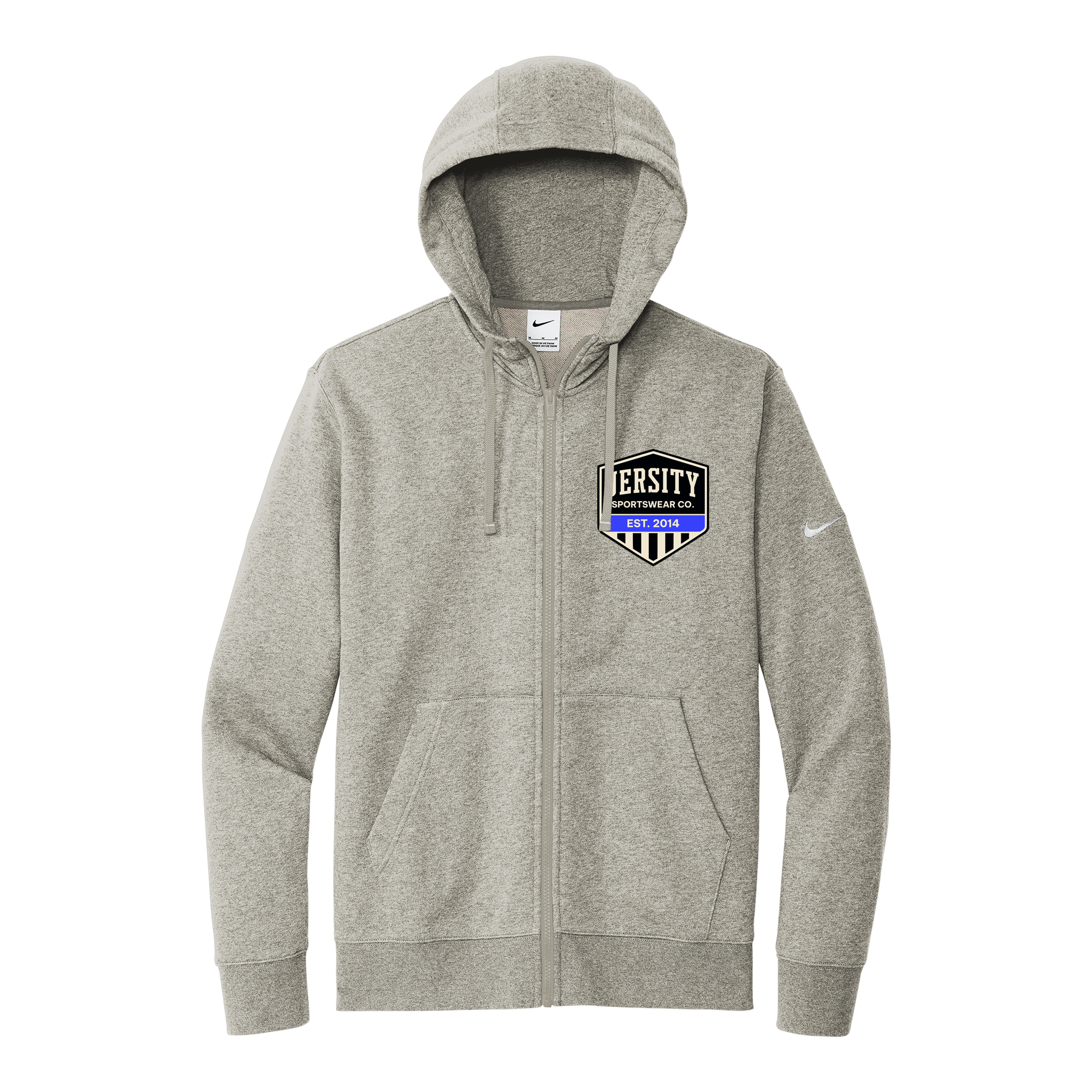 Jersity Vintage Shield - Nike Club Fleece Sleeve Swoosh Full-Zip Hoodie