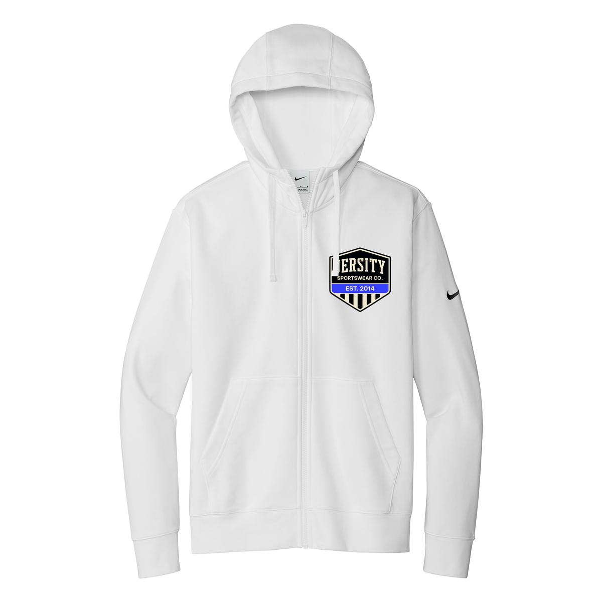Jersity Vintage Shield - Nike Club Fleece Sleeve Swoosh Full-Zip Hoodie