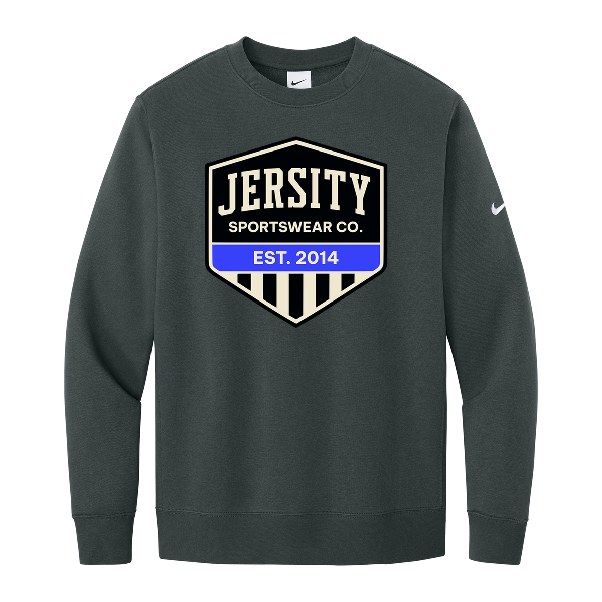 Jersity Vintage Shield - Nike Club Fleece Sleeve Swoosh Crew
