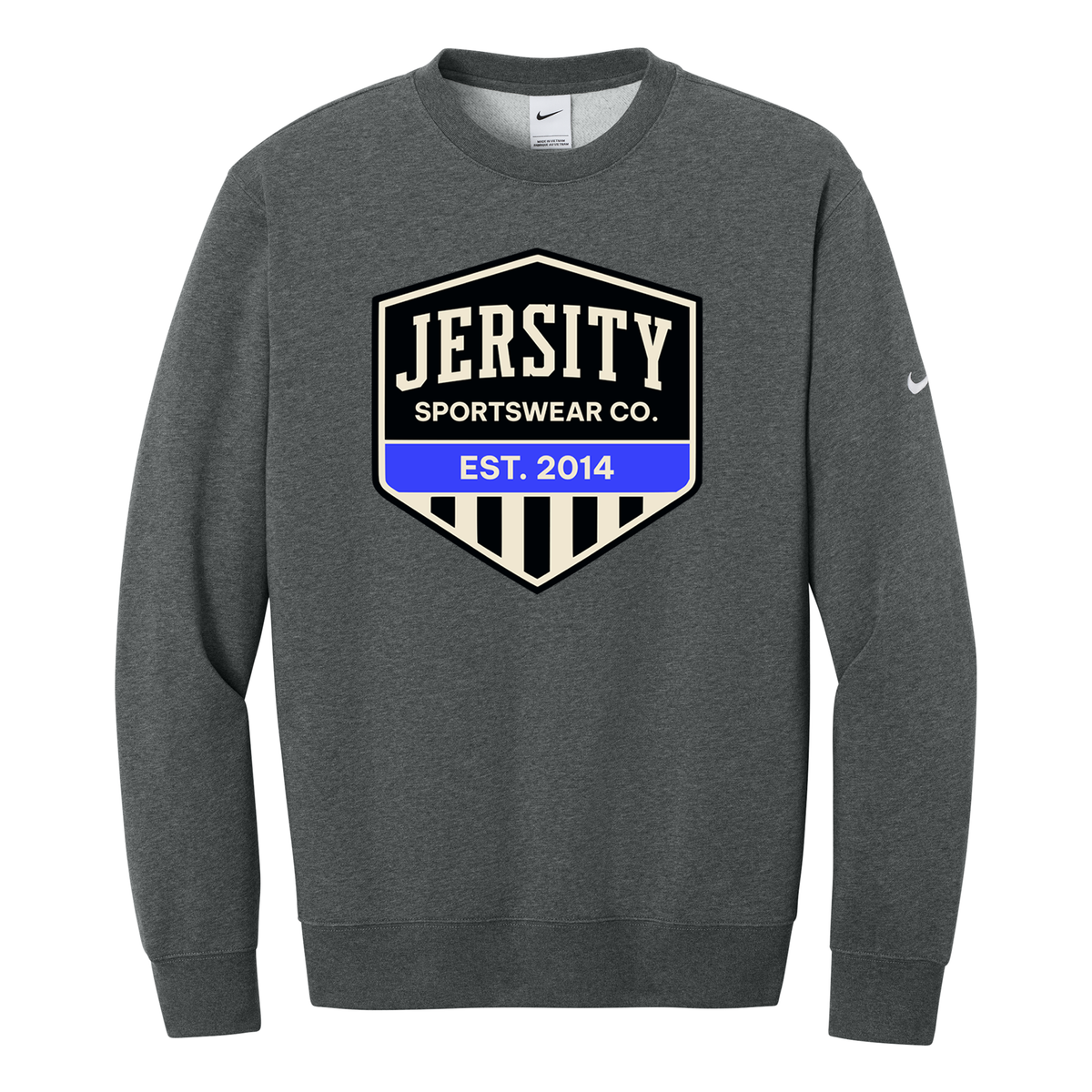 Jersity Vintage Shield - Nike Club Fleece Sleeve Swoosh Crew