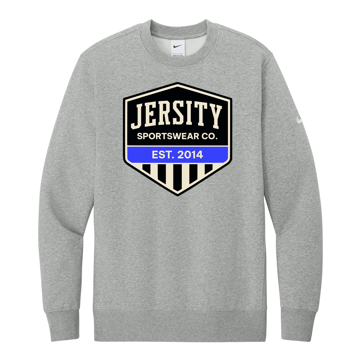 Jersity Vintage Shield - Nike Club Fleece Sleeve Swoosh Crew