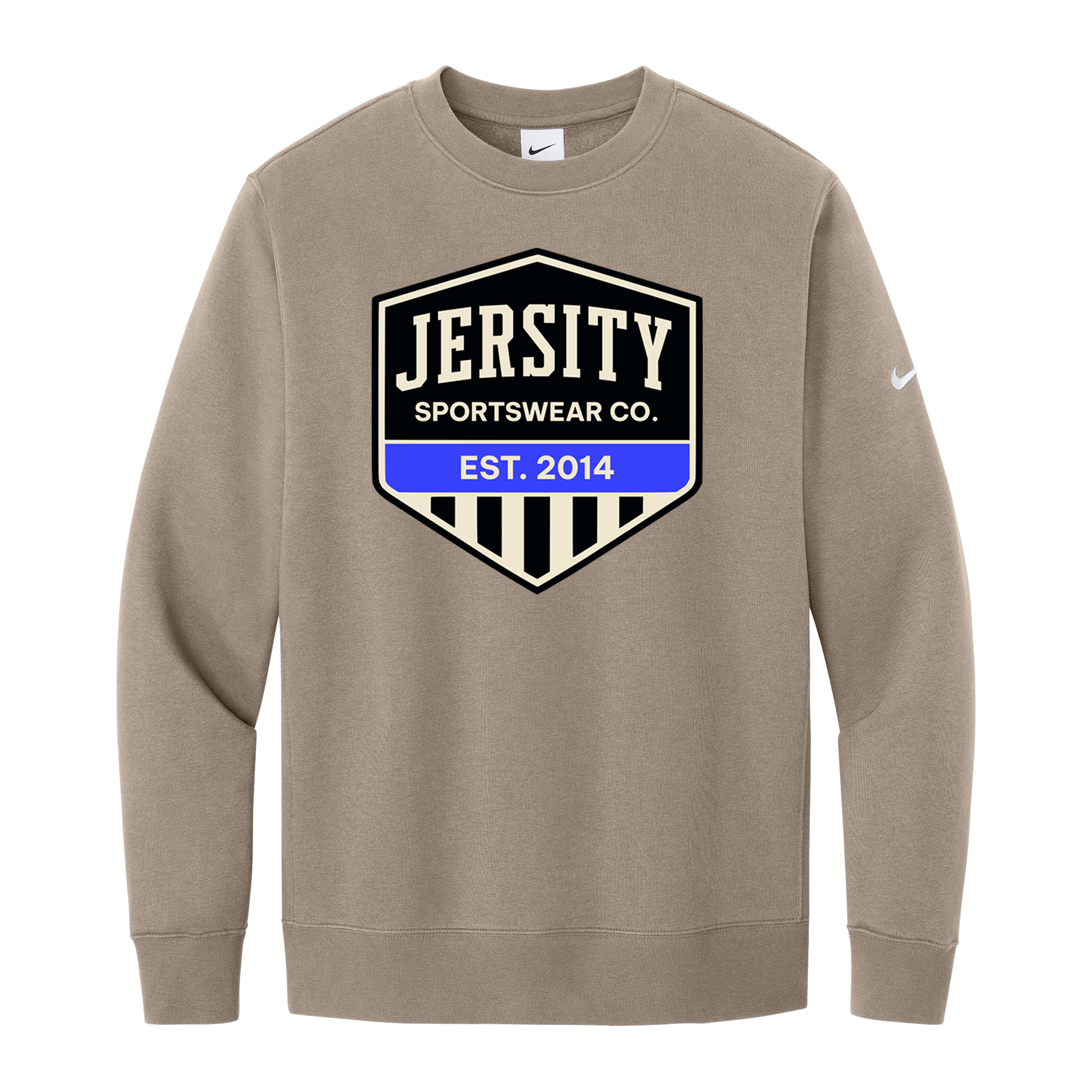 Jersity Vintage Shield - Nike Club Fleece Sleeve Swoosh Crew