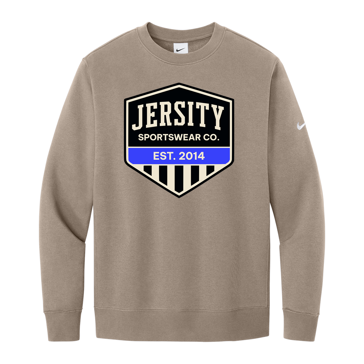 Jersity Vintage Shield - Nike Club Fleece Sleeve Swoosh Crew