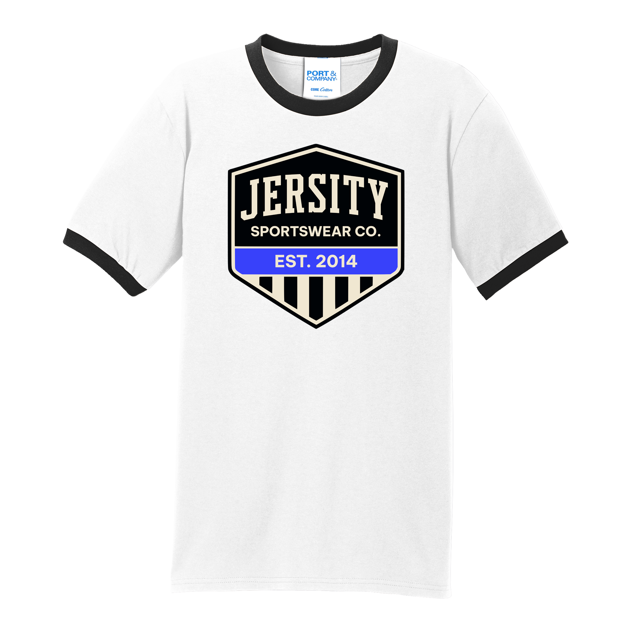 Jersity Vintage Shield - Port & Co Core Cotton Ringer Tee