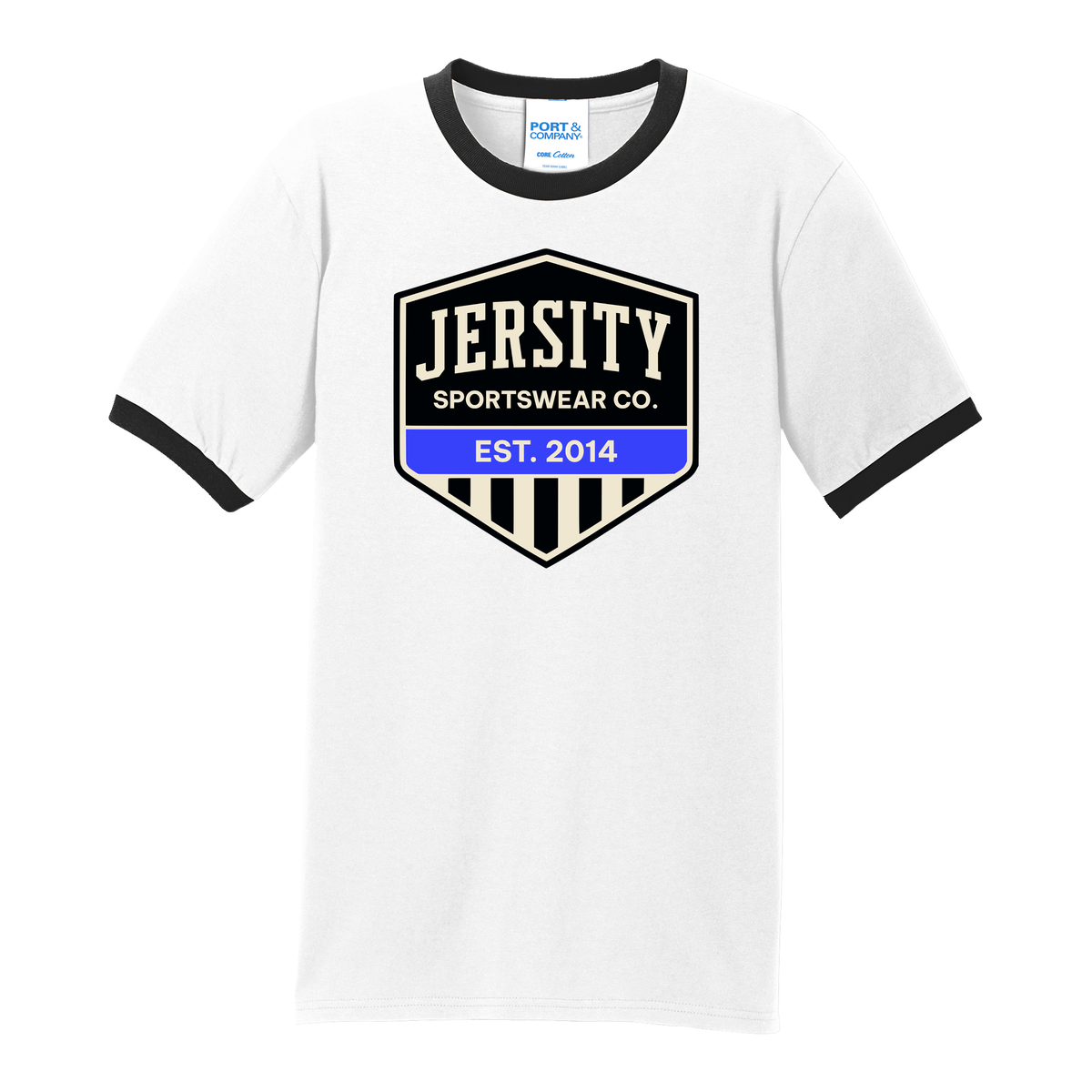 Jersity Vintage Shield - Port & Co Core Cotton Ringer Tee