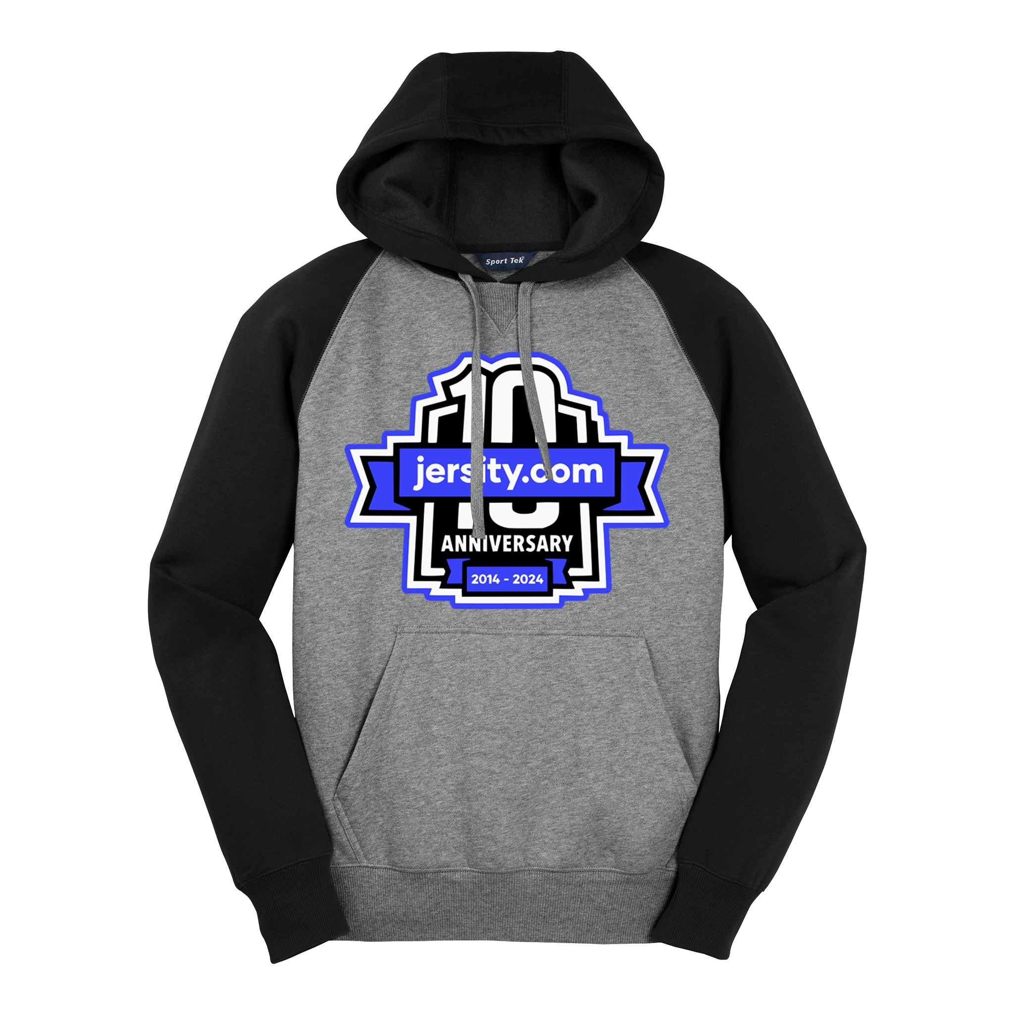 Jersity 10th Anniversary - Sport-Tek Raglan Colorblock Pullover Hooded Sweatshirt