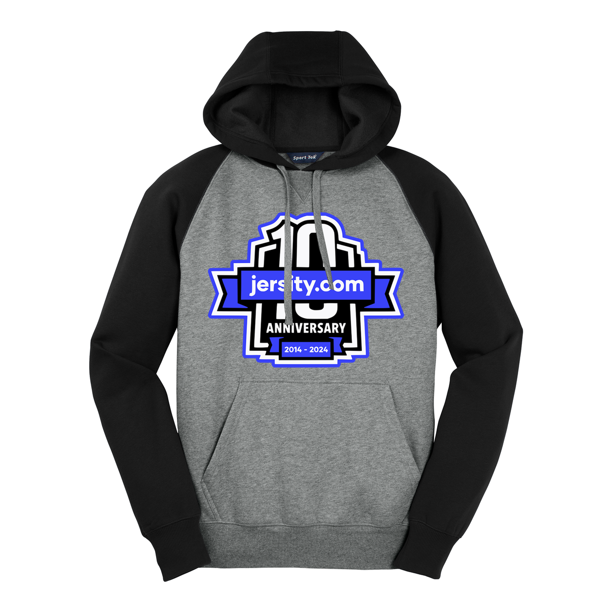 Jersity 10th Anniversary - Sport-Tek Raglan Colorblock Pullover Hooded Sweatshirt