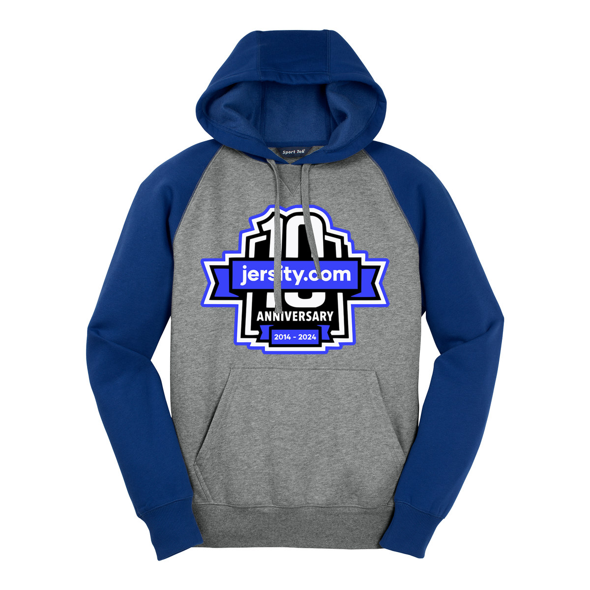 Jersity 10th Anniversary - Sport-Tek Raglan Colorblock Pullover Hooded Sweatshirt