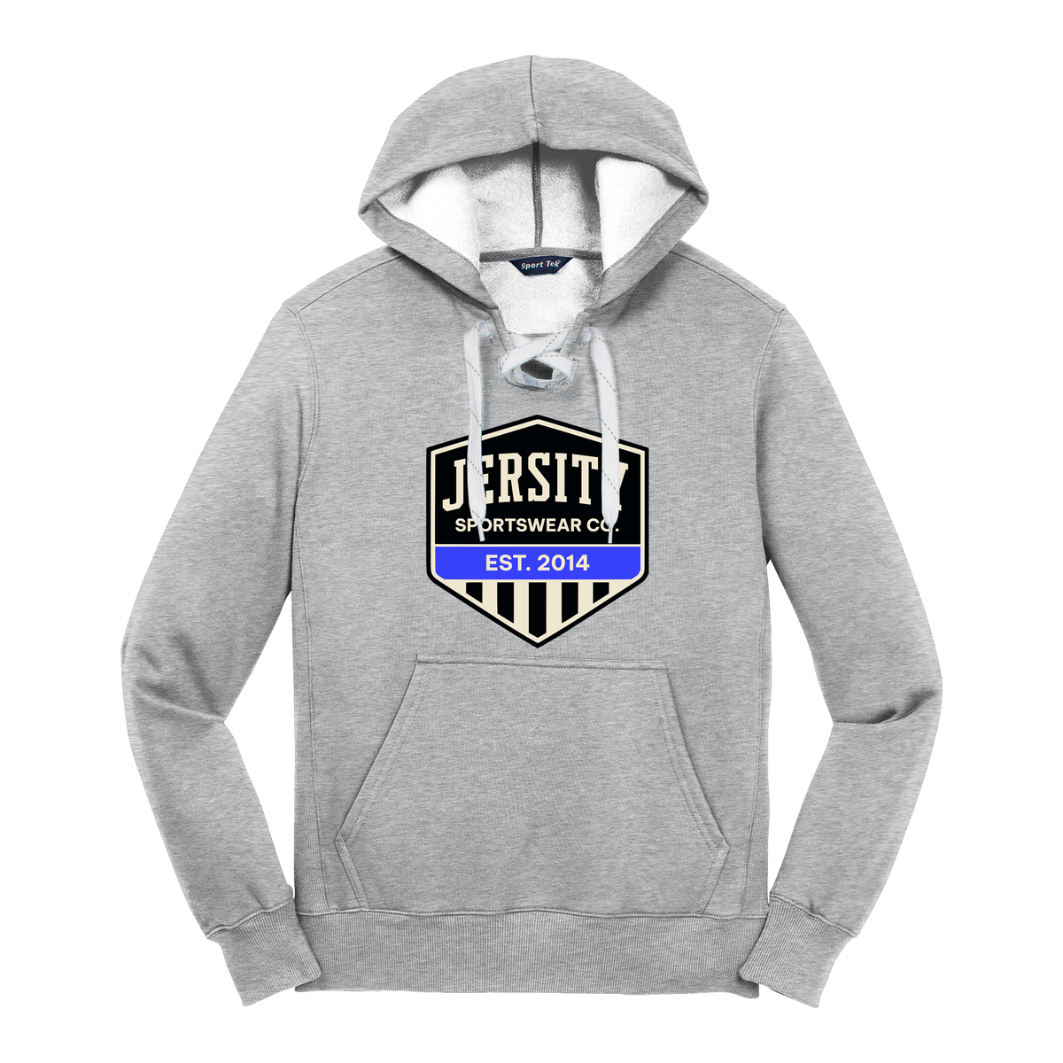 Jersity Vintage Shield - Sport-Tek Lace Up Pullover Hooded Sweatshirt