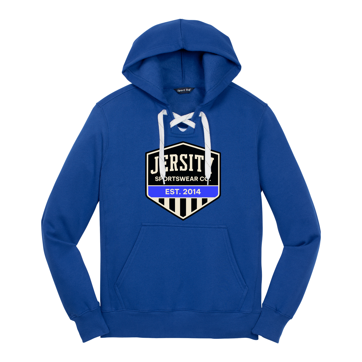 Jersity Vintage Shield - Sport-Tek Lace Up Pullover Hooded Sweatshirt
