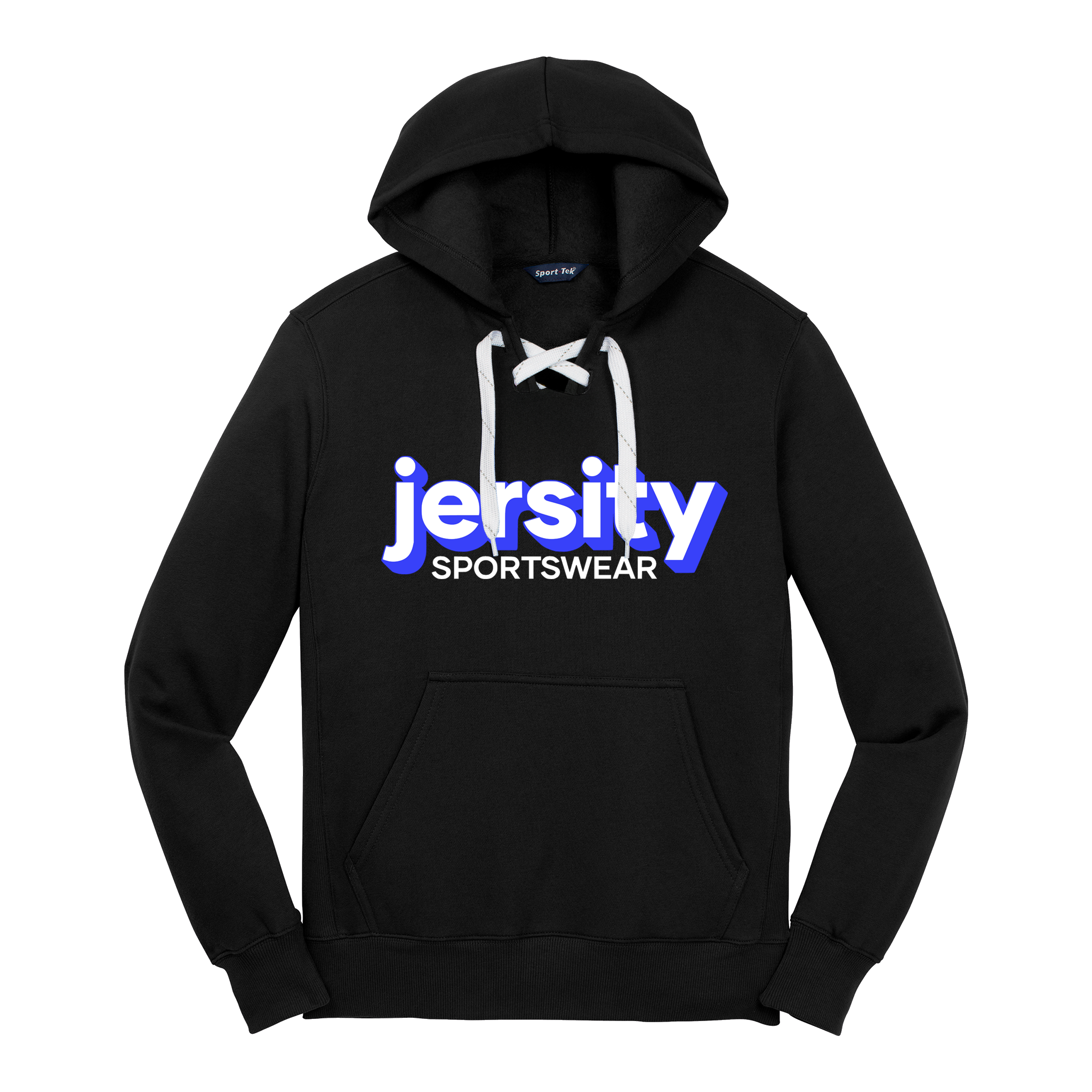 Jersity Wordmark - Sport-Tek Lace Up Pullover Hooded Sweatshirt
