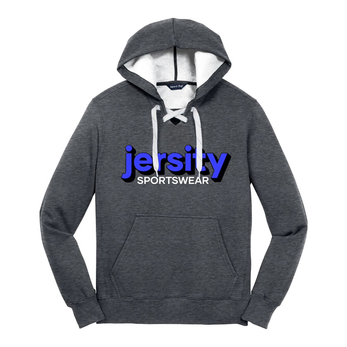 Jersity Wordmark - Sport-Tek Lace Up Pullover Hooded Sweatshirt
