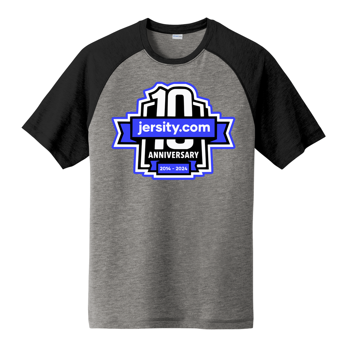 Jersity 10th Anniversary - Sport-Tek PosiCharge Tri-Blend Wicking Raglan Tee