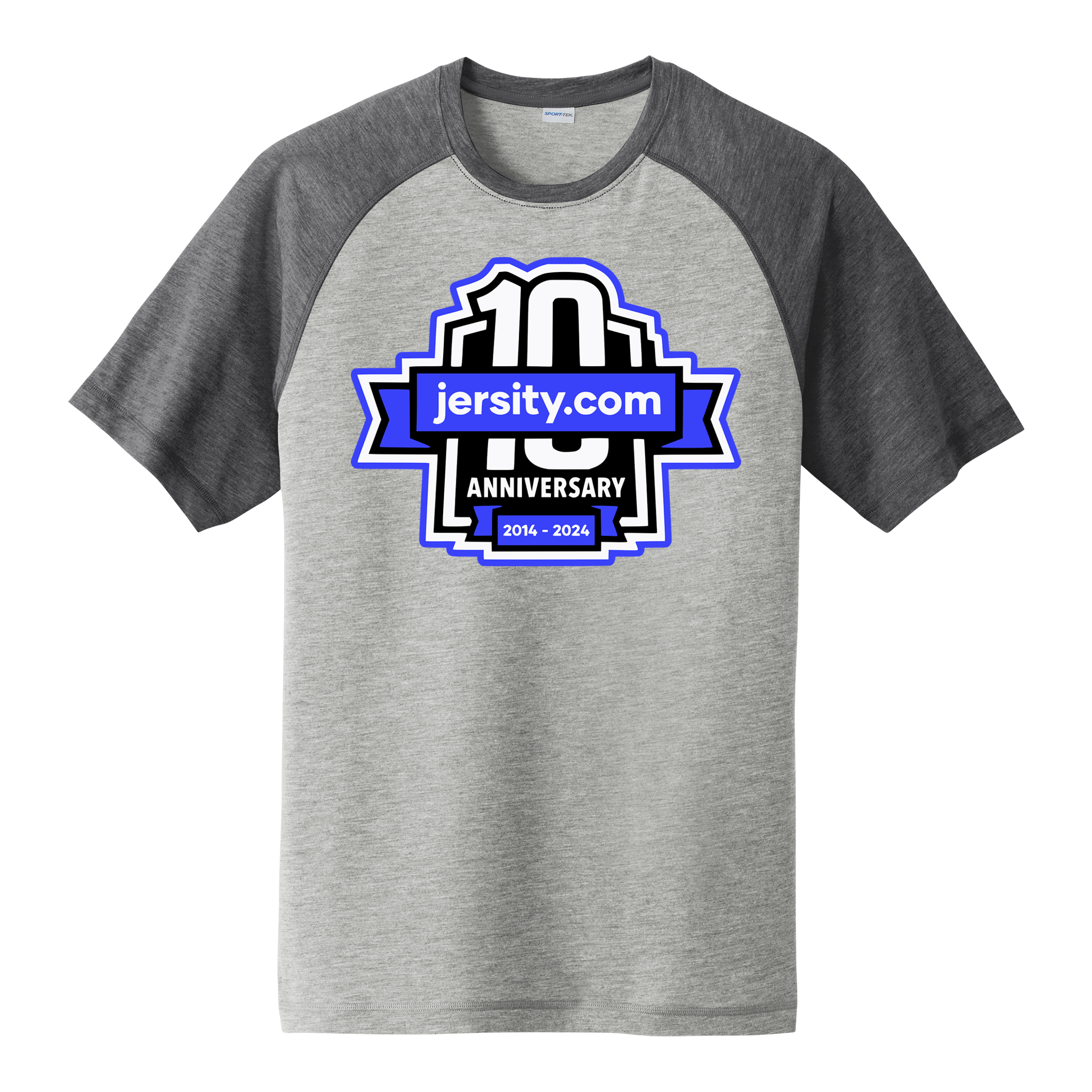 Jersity 10th Anniversary - Sport-Tek PosiCharge Tri-Blend Wicking Raglan Tee