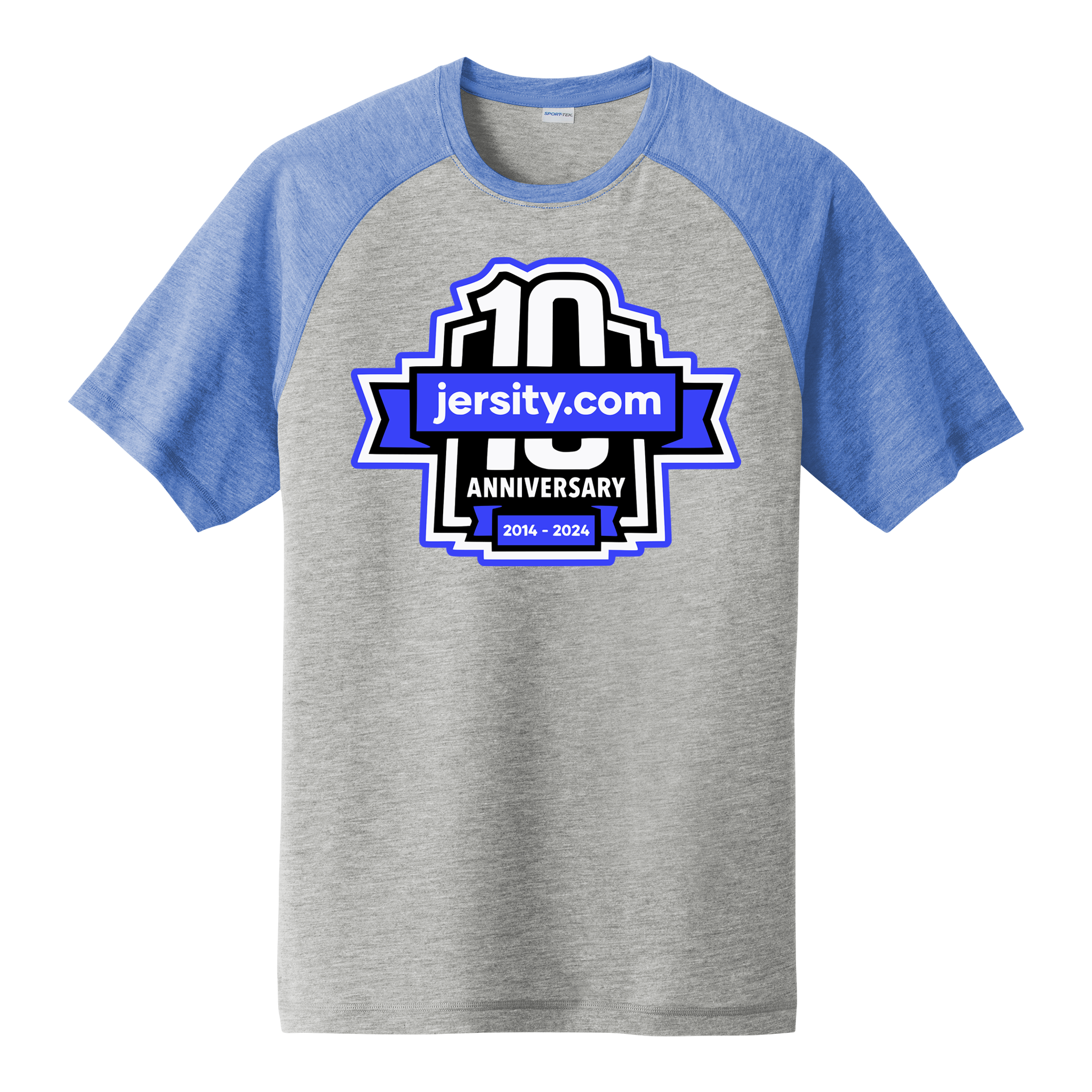 Jersity 10th Anniversary - Sport-Tek PosiCharge Tri-Blend Wicking Raglan Tee