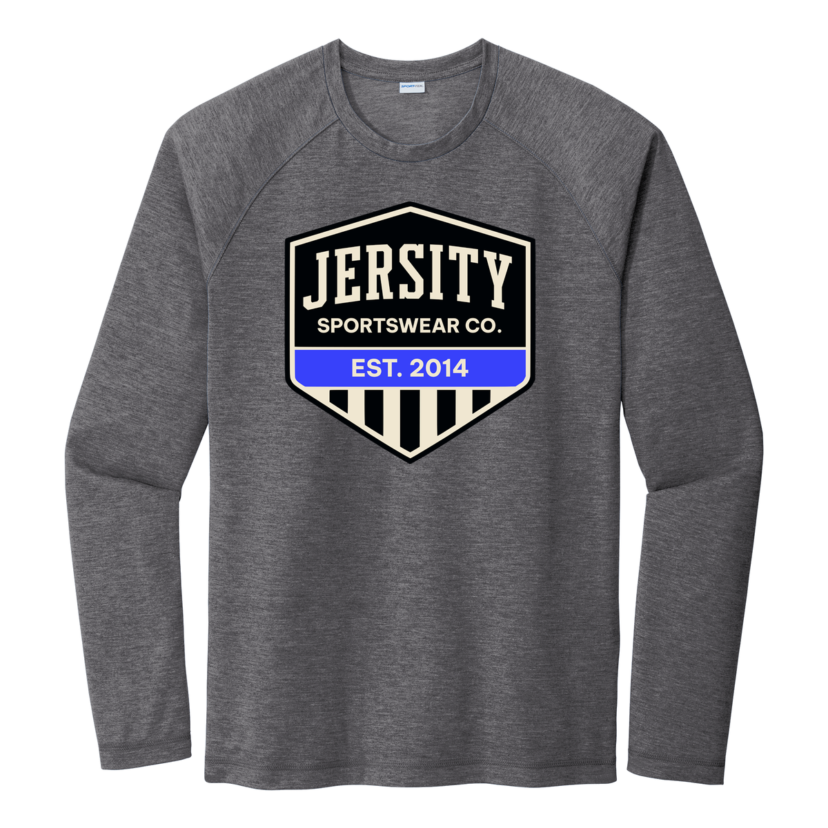 Jersity Vintage Shield - Sport-Tek PosiCharge Long Sleeve Tri-Blend Wicking Raglan Tee