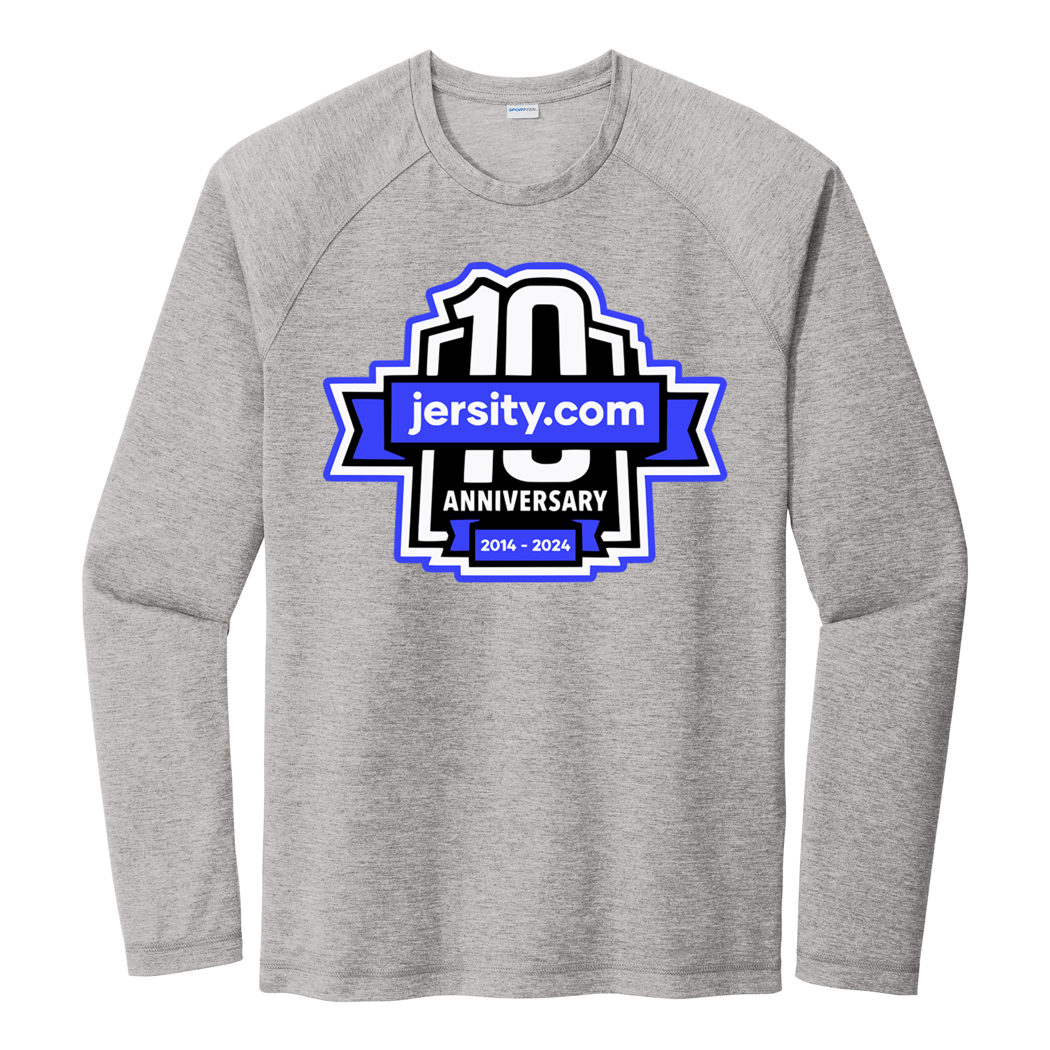 Jersity 10th Anniversary - Sport-Tek PosiCharge Long Sleeve Tri-Blend Wicking Raglan Tee