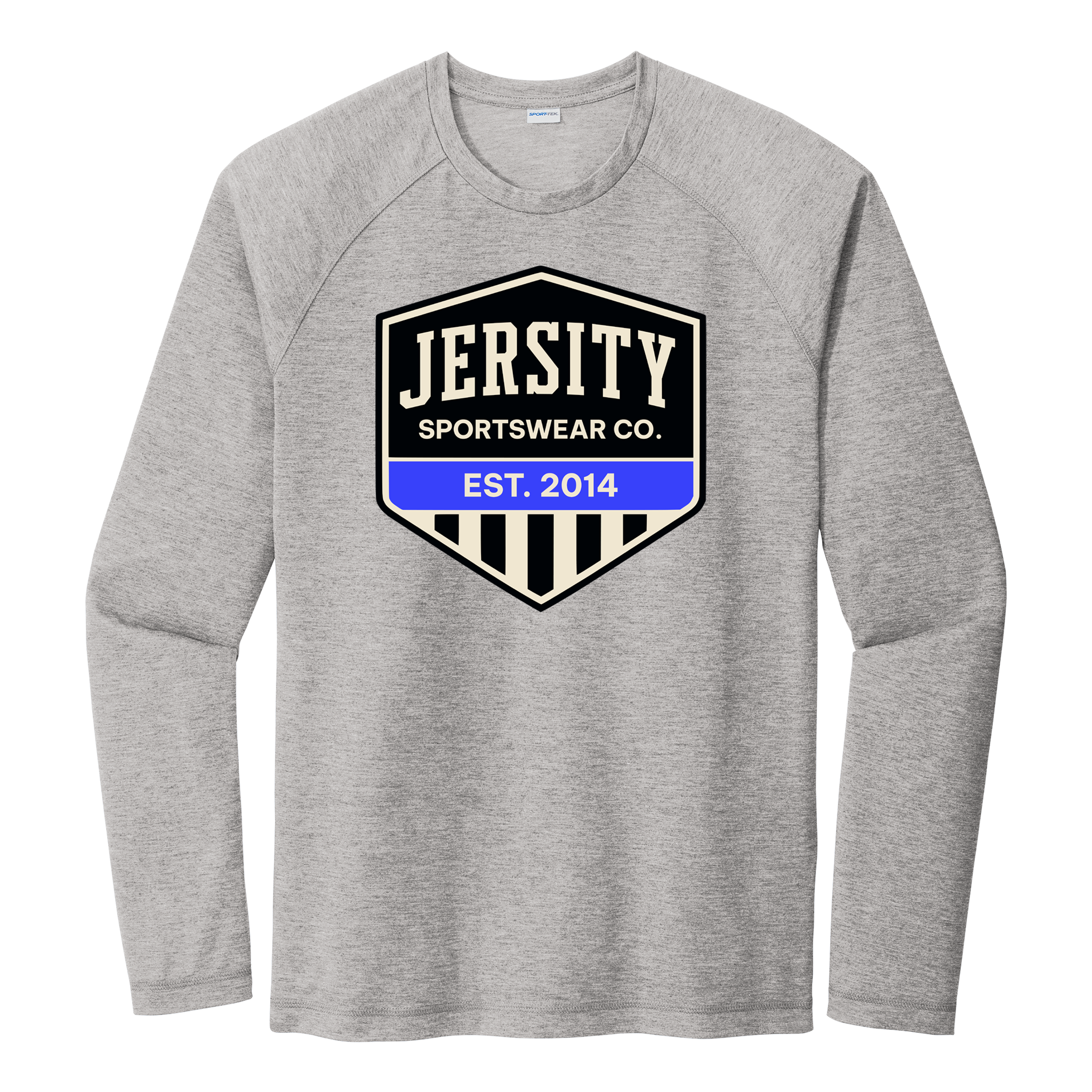 Jersity Vintage Shield - Sport-Tek PosiCharge Long Sleeve Tri-Blend Wicking Raglan Tee