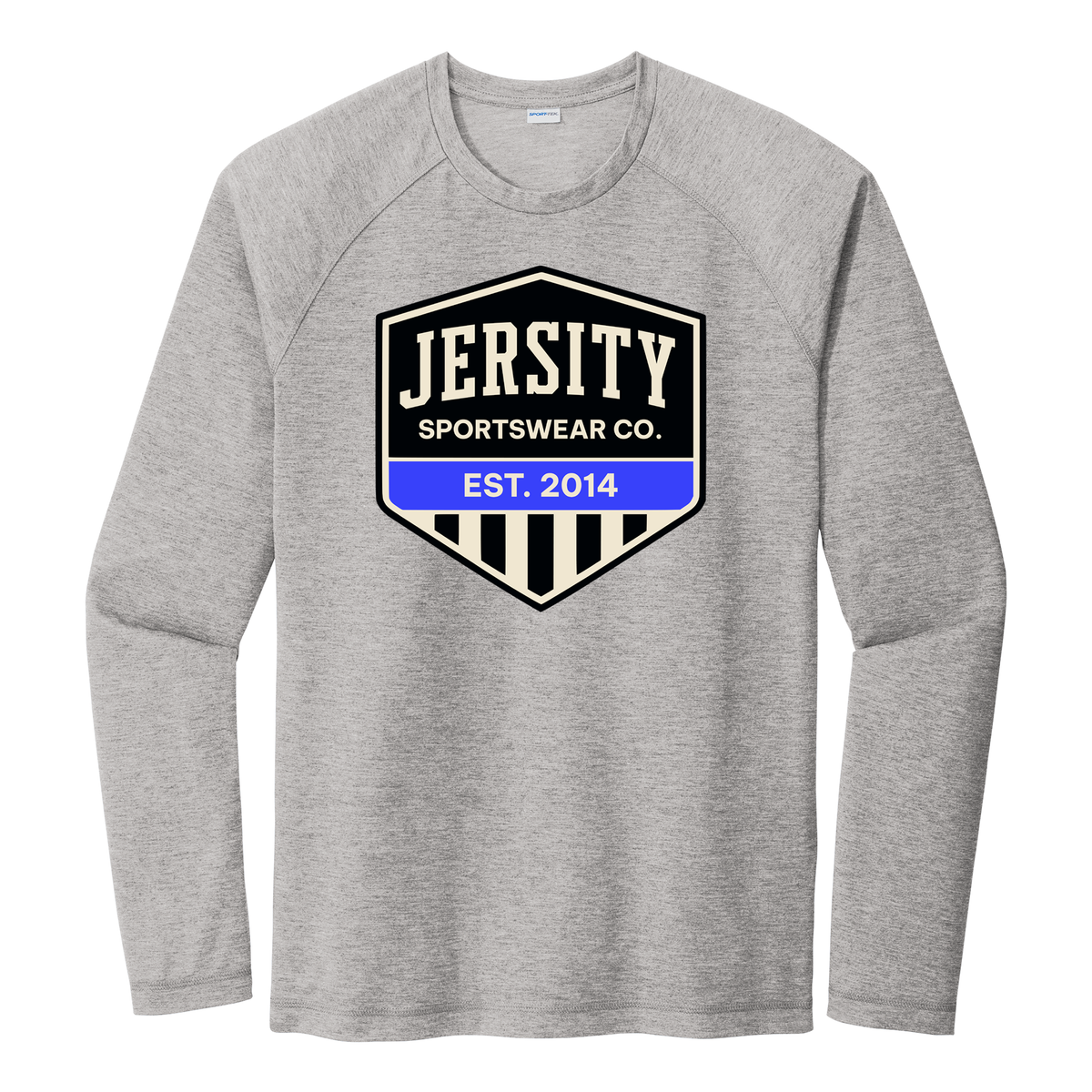 Jersity Vintage Shield - Sport-Tek PosiCharge Long Sleeve Tri-Blend Wicking Raglan Tee
