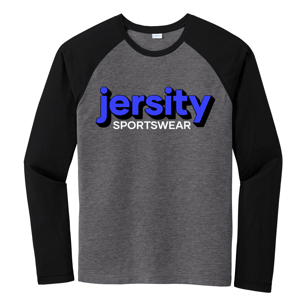 Jersity Wordmark - Sport-Tek PosiCharge Long Sleeve Tri-Blend Wicking Raglan Tee