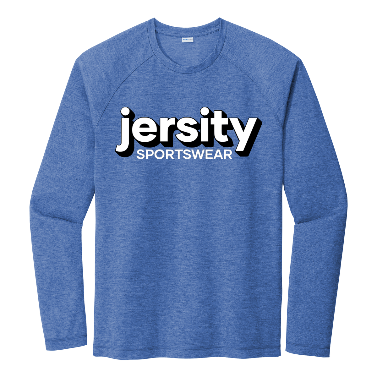 Jersity Wordmark - Sport-Tek PosiCharge Long Sleeve Tri-Blend Wicking Raglan Tee