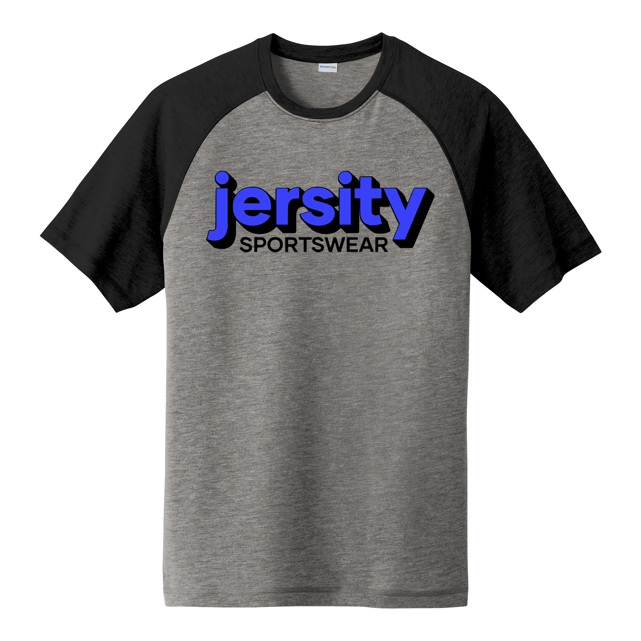 Jersity Wordmark - Sport-Tek PosiCharge Tri-Blend Wicking Raglan Tee