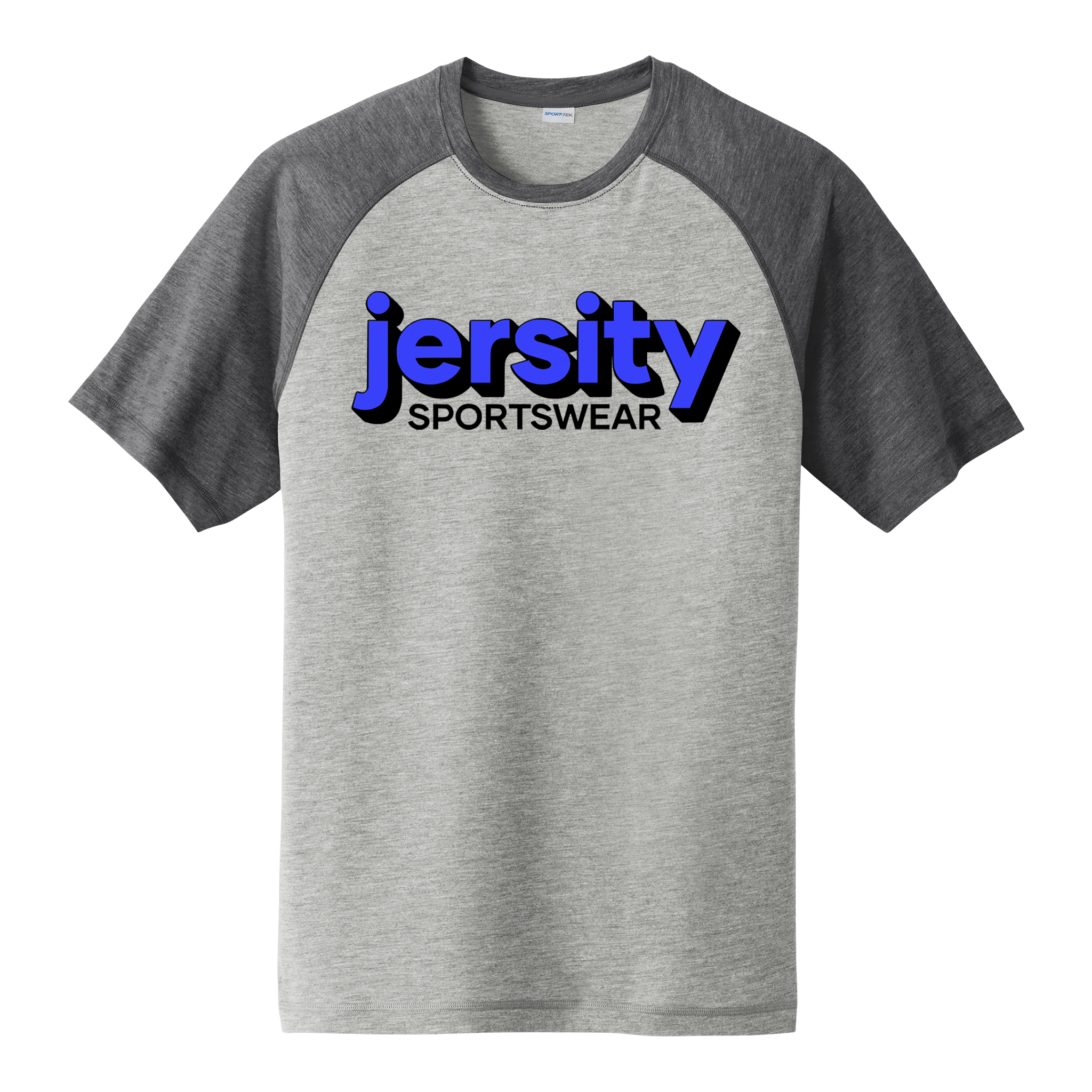 Jersity Wordmark - Sport-Tek PosiCharge Tri-Blend Wicking Raglan Tee