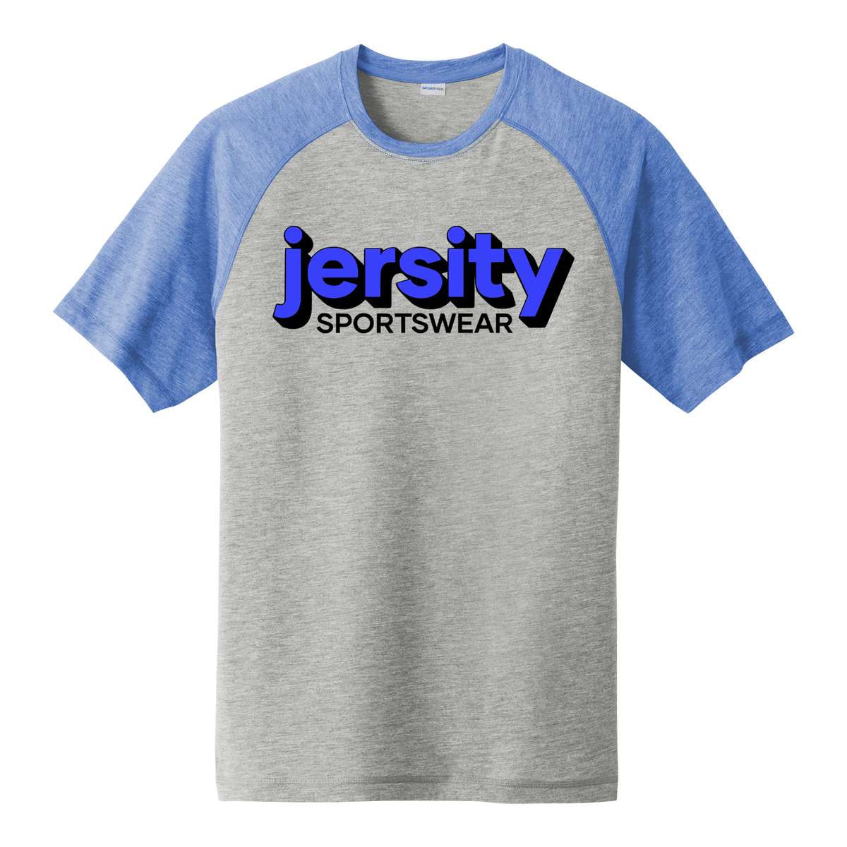 Jersity Wordmark - Sport-Tek PosiCharge Tri-Blend Wicking Raglan Tee