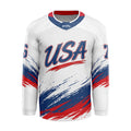 USA Brushstroke White Hockey Jersey