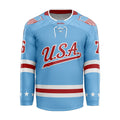 USA Retro Blue Hockey Jersey