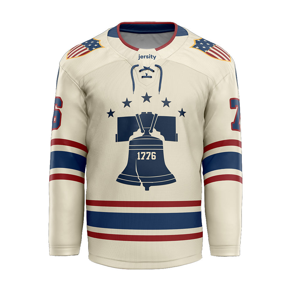 USA Liberty Bell Cream Hockey Jersey