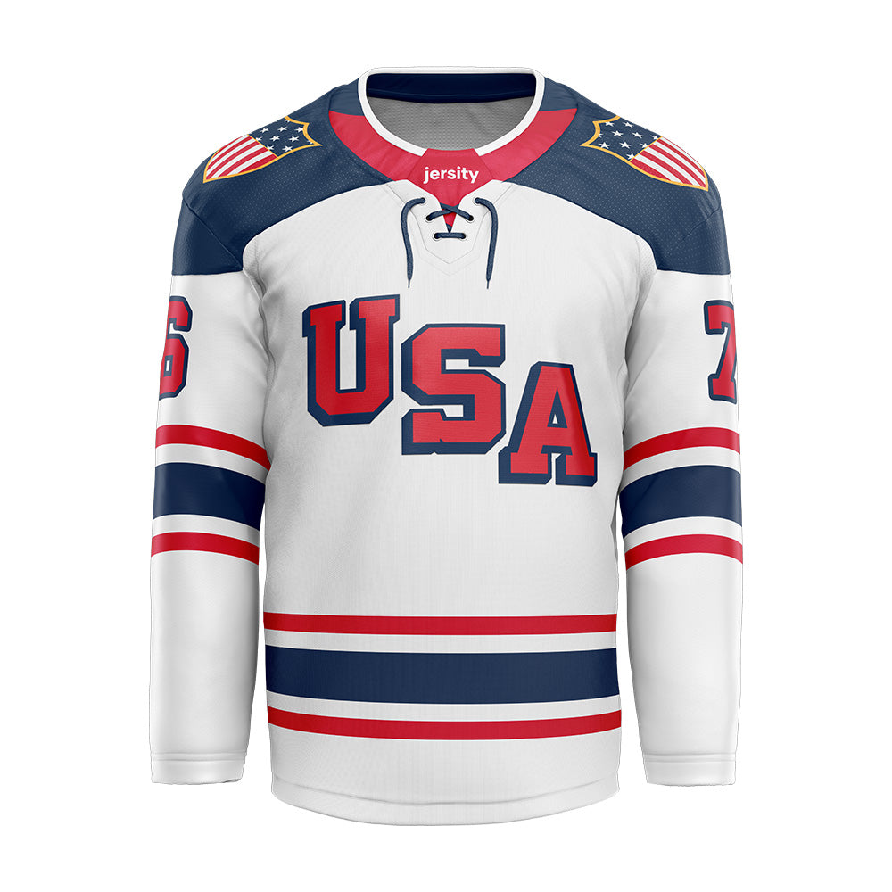 USA Classic White Hockey Jersey